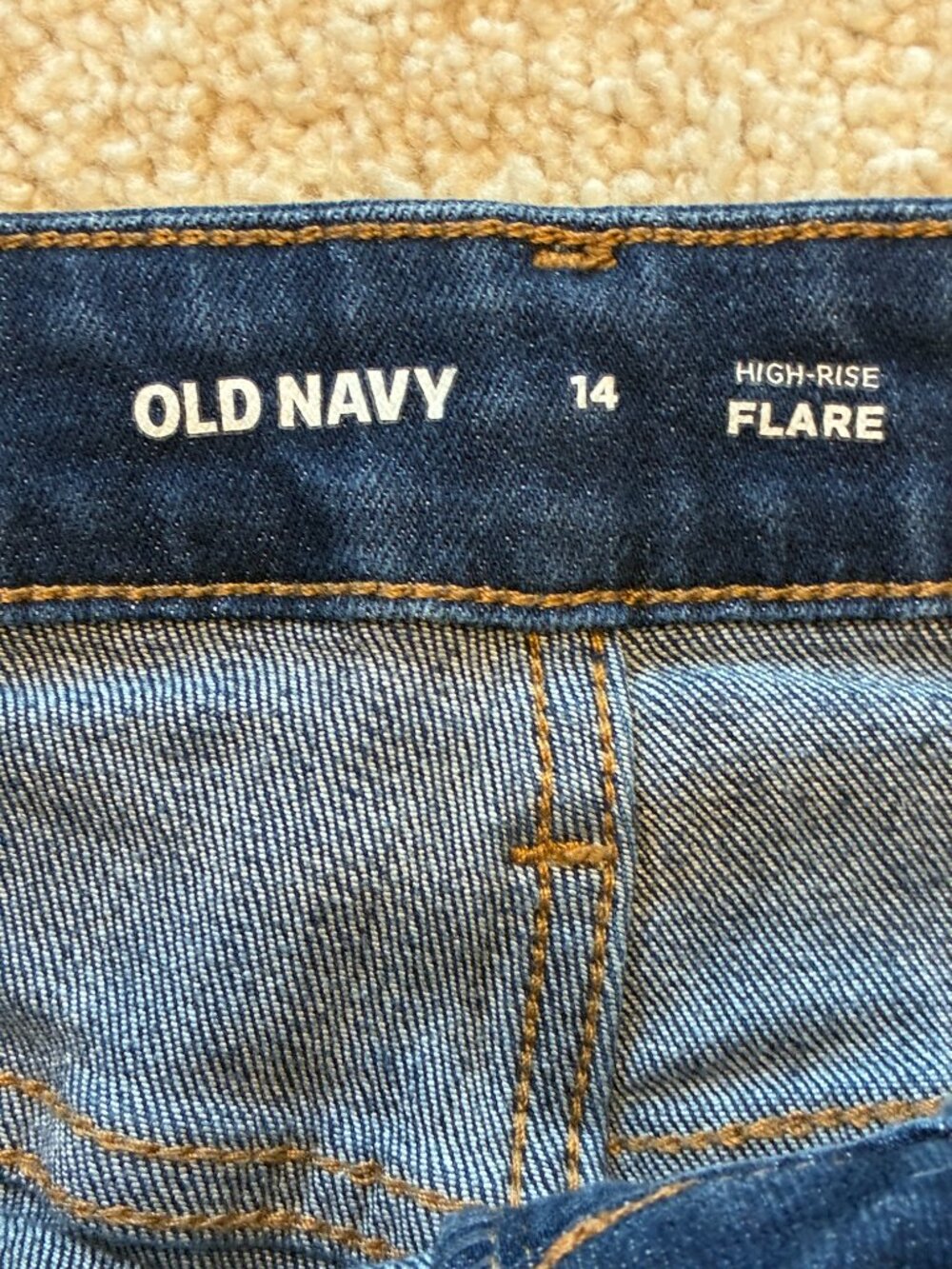 Old Navy Women's High-Rise Flare Dark Wash Jeans Pants - Picture 3 of 9